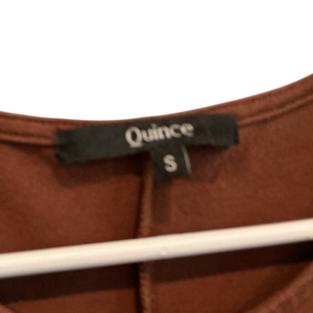 Quince Women Jersey Skater Dress Sz Small Mousse Brown Tencel Lyocel Fall Casual - Picture 2 of 6